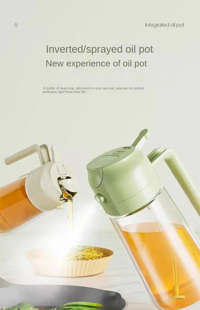 2-in-1 Oil Spray & Pour bottle - 500ml Kitchen Oil Dispenser