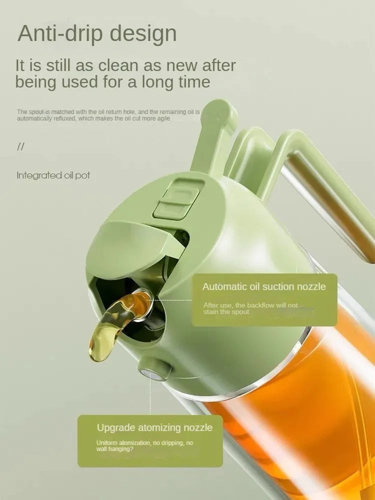 2-in-1 Oil Spray & Pour bottle - 500ml Kitchen Oil Dispenser