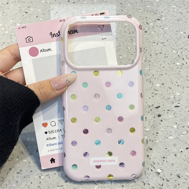 Pink polka dot shockproof phone case - stylish protective cover