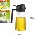 2-in-1 Oil Spray & Pour bottle - 500ml Kitchen Oil Dispenser