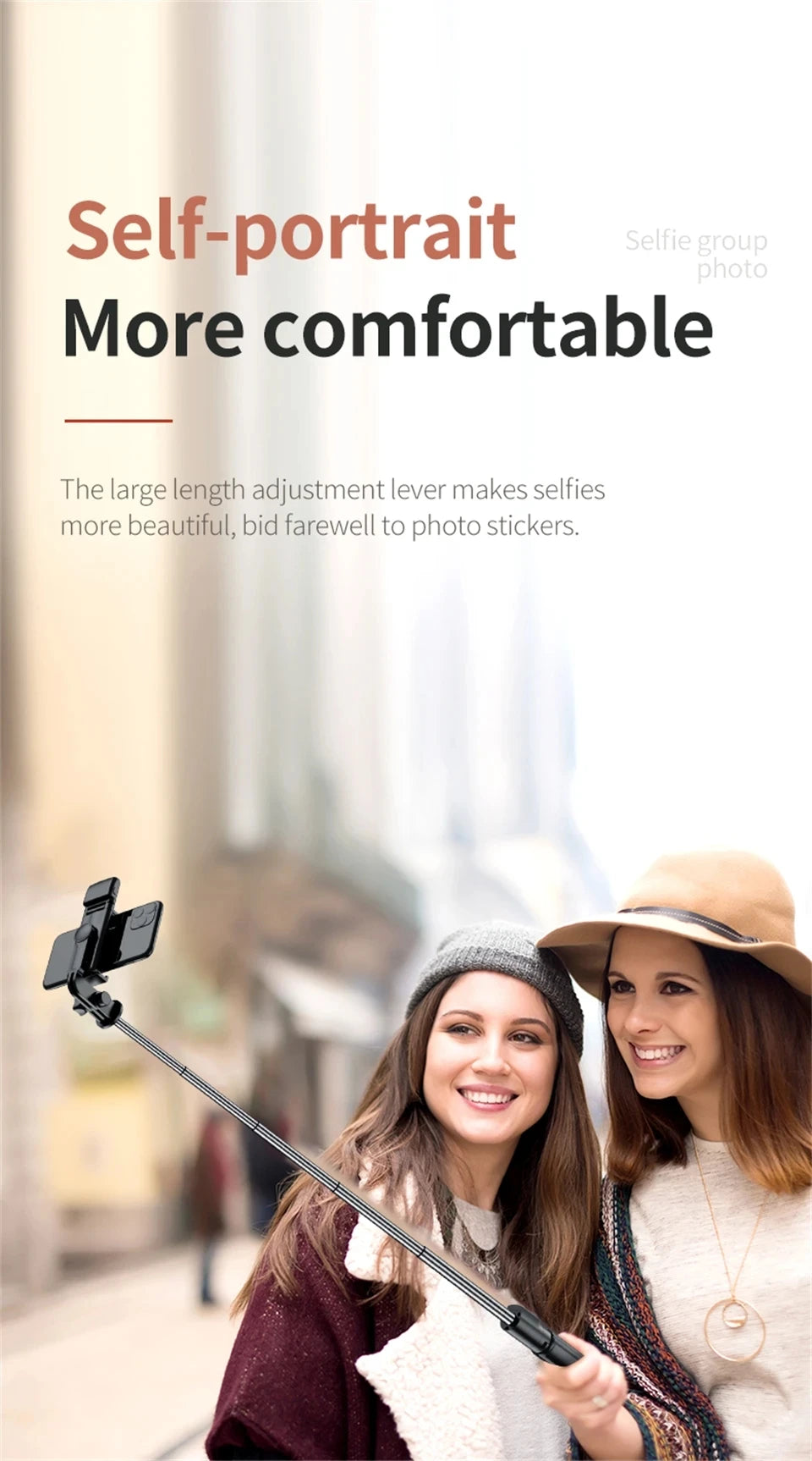 Bluetooth Selfie stick Tripod - Portable Phone Stand with Remote 