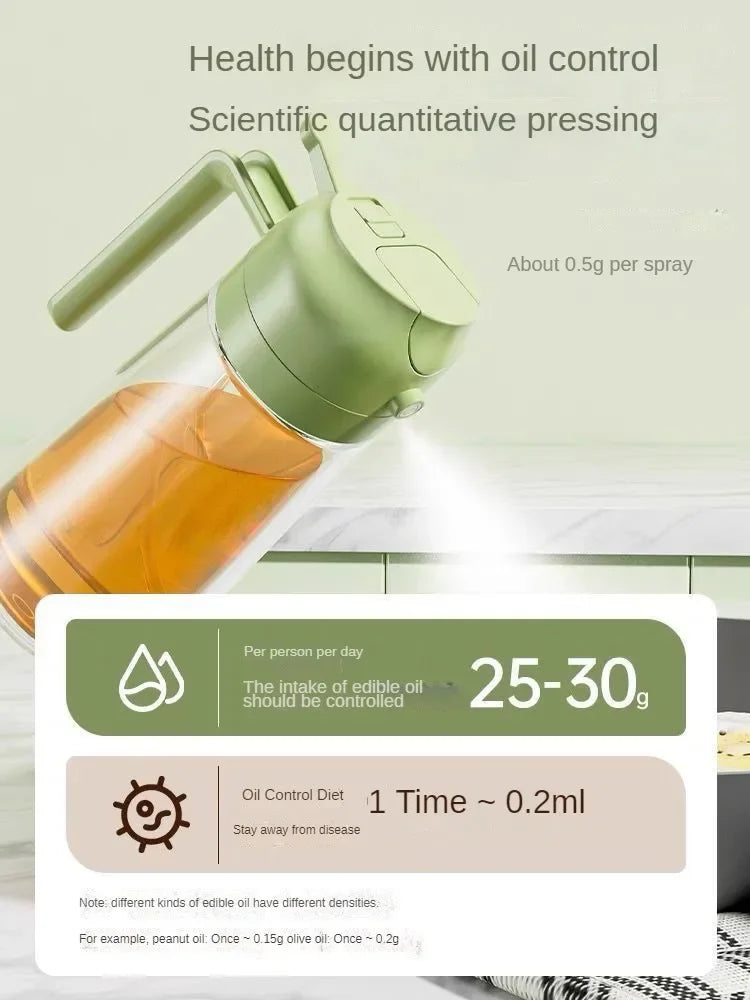 2-in-1 Oil Spray & Pour bottle - 500ml Kitchen Oil Dispenser
