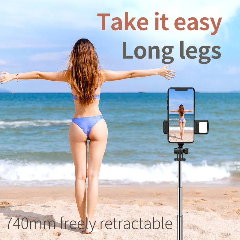 Bluetooth Selfie stick Tripod - Portable Phone Stand with Remote 