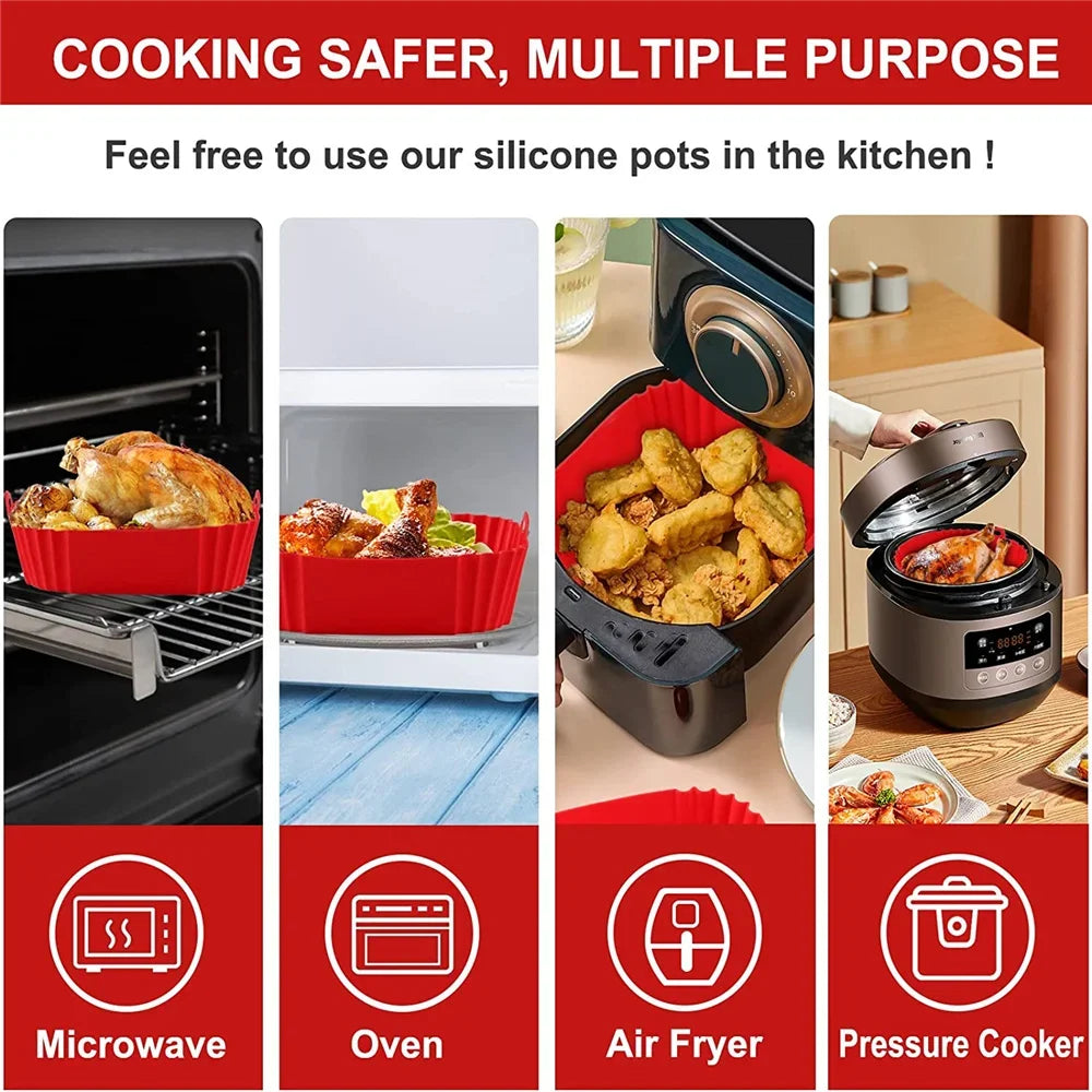 Reusable Air Fryer Silicone Liner – Non-Stick Basket Insert