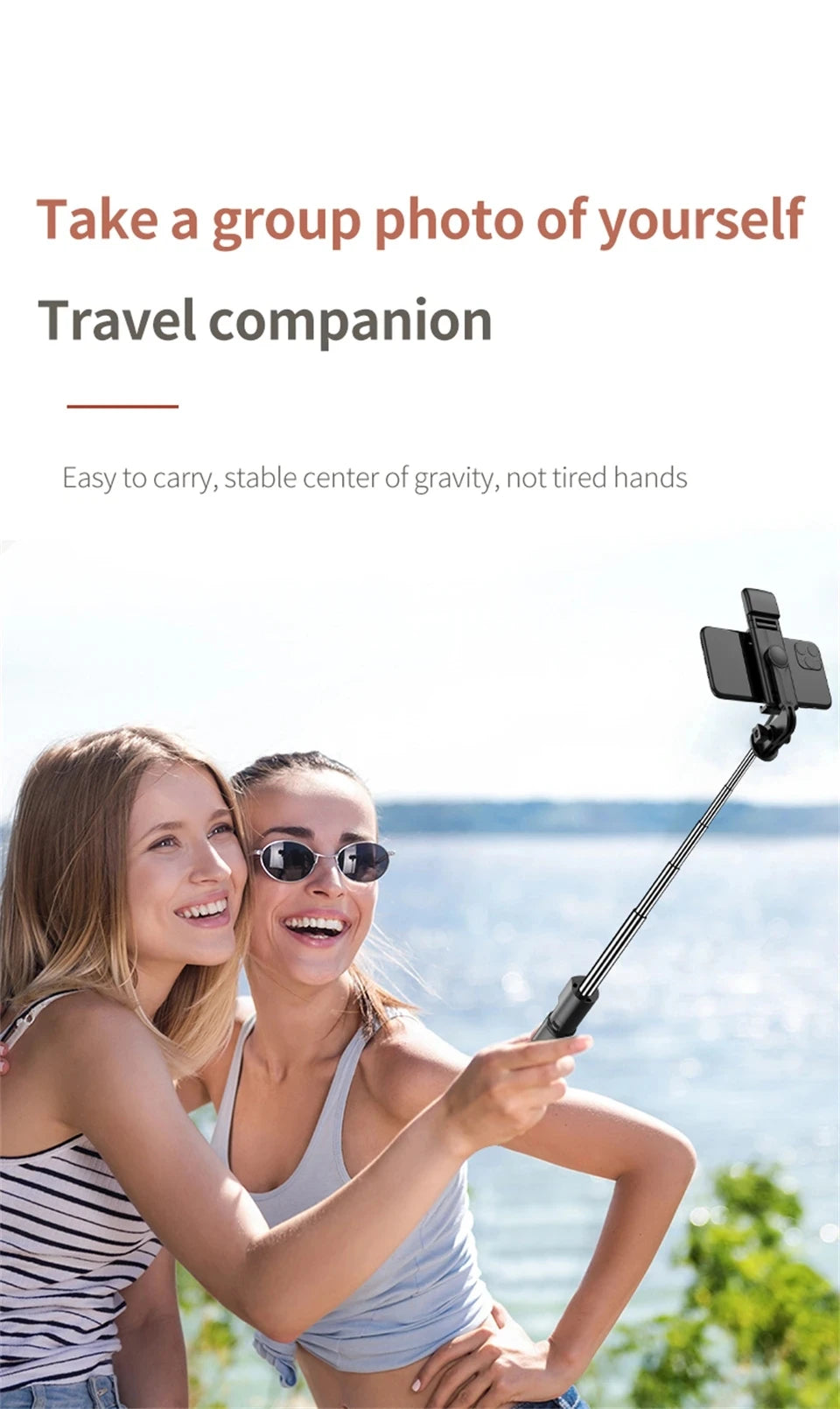 Bluetooth Selfie stick Tripod - Portable Phone Stand with Remote 