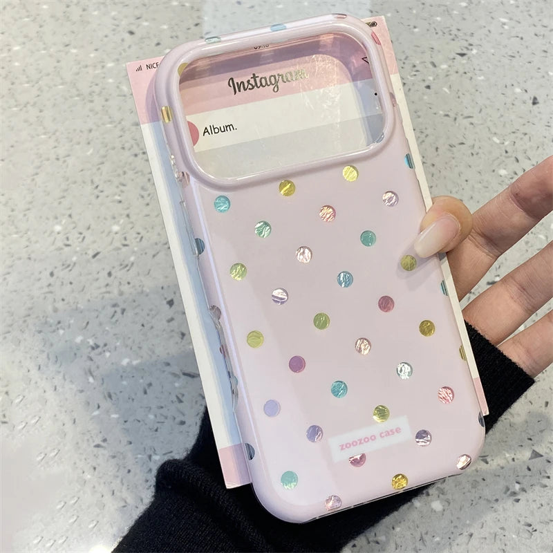 Pink polka dot shockproof phone case - stylish protective cover