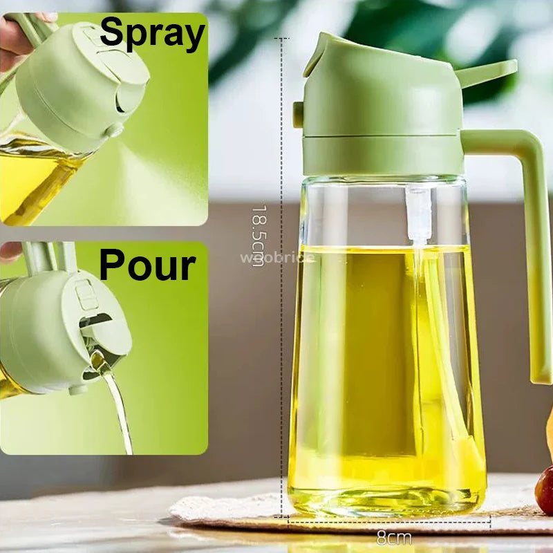 2-in-1 Oil Spray & Pour bottle - 500ml Kitchen Oil Dispenser