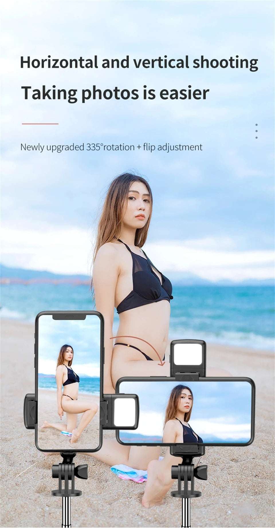 Bluetooth Selfie stick Tripod - Portable Phone Stand with Remote 