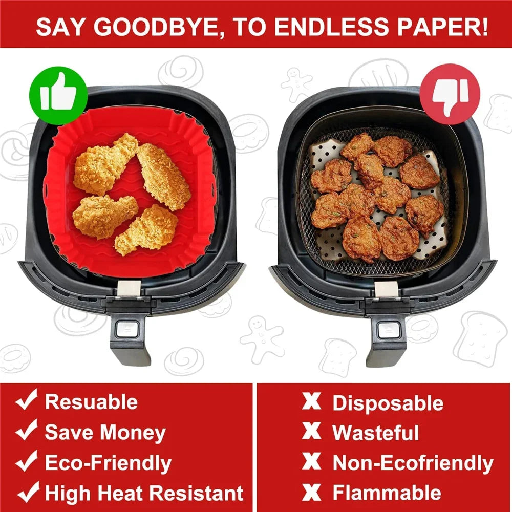Reusable Air Fryer Silicone Liner – Non-Stick Basket Insert