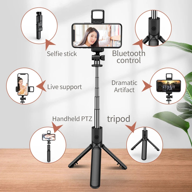 Bluetooth Selfie stick Tripod - Portable Phone Stand with Remote 