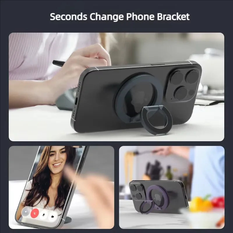 360 Degree Magnetic phone Ring holder - Foldable Stand for iPhone & Android